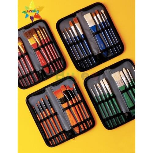 Mont Marte Solid wood Nylon Artist Paint Brushes for Acrylic Watercolor Oil Painting Wall painting color brush Art supplies