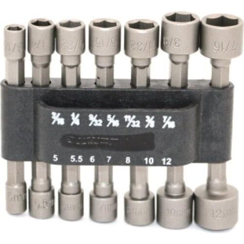 1set 14pcs Tool accessories Tool steel 40CR inner and outer hex strong wind batch sleeve batch head electric screwdriver batch head sleeve pneumatic socket wrench