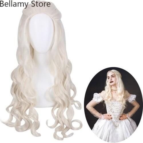 Movie Alice Through the Looking Glass Alice in Wonderland 2 The White Queen Mirana long wave Cosplay Costumes Wig Halloween Hair