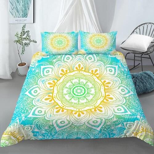 Bohemian Mandala Flower Printed Quilt Covers for Bedroom Duvet Cover Bedding Sets Home Comforter Bed Decor Single Double Size