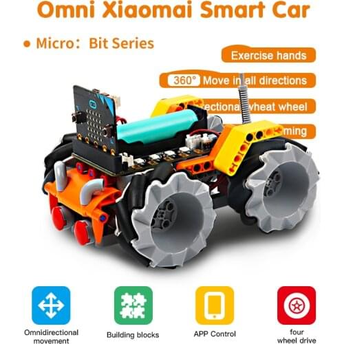 Programable Robotics Learning Kit Building Blocks Mecanum Wheel Smart Robot Car For Micro:bit Educational Stem Toys for Children