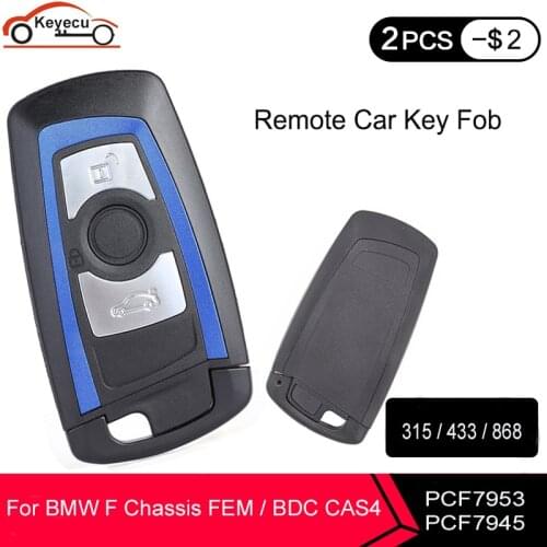 KEYECU PCF7945 Remote Key 315MHz YGOHUF5662 434MHz HUF5767,868 MHz HUF5661 For BMW 5 7 F Series X5 X6 F20 F21 F30 F31 CAS4 CAS4