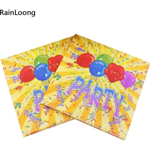 [RainLoong] Printed Party Paper Napkin Printed Festive & Para Festas Tissue Decoration Servilleta 33cm*33cm 1 pack (20pcs/pack)