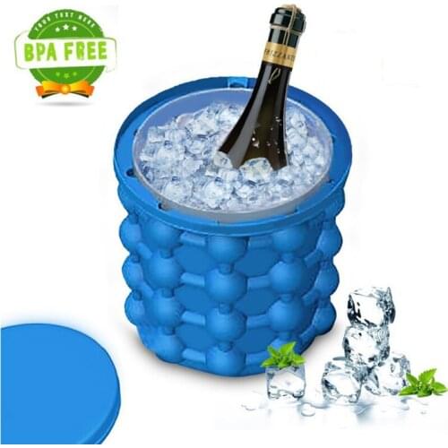 Silicone Ice Cube Maker Portable Bucket Wine Ice Cooler Beer Cabinet Space Saving Kitchen Tools Drinking Whiskey Freeze