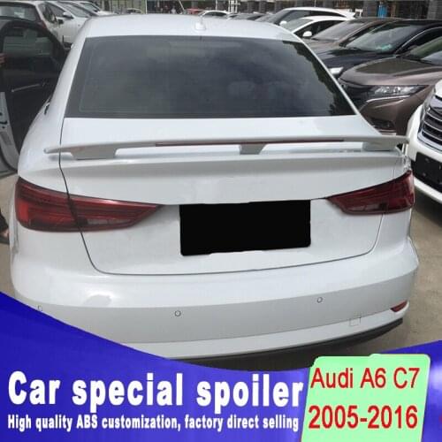 C7 A6 Spoiler Brake light high quality ABS Spoiler Rear Trunk Wing For Audi A6 C7 by 2005-2016 Universal spoiler primer paint