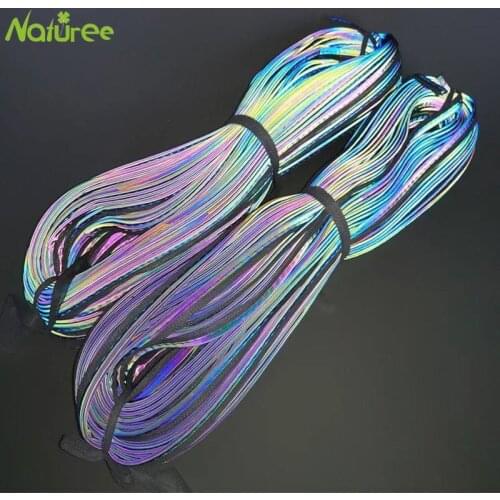 10M Reflective Piping Strip Night Colorful Rainbow Braiding Trim Reflective Cords Sewing On Garment Edge