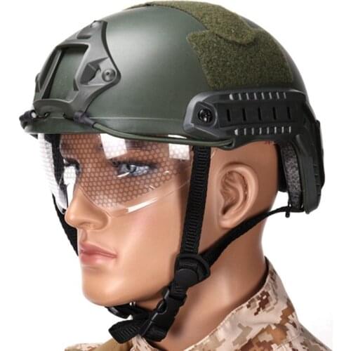 Tactical Airsoft Fast Helmet with Protective Goggle Multi-Function Military Paintball Lightweight Helmet for Outdoor Hunting