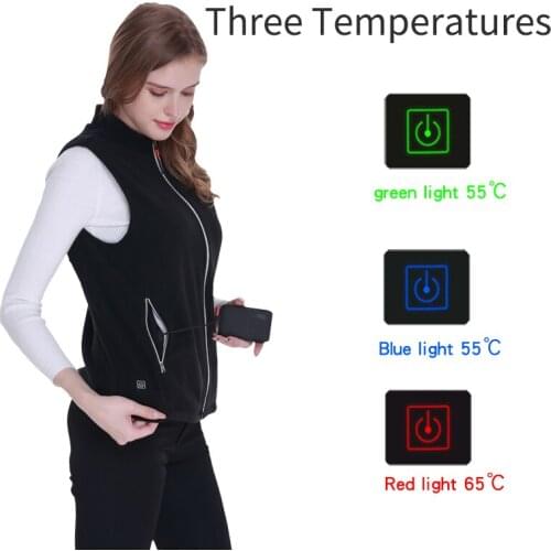 Heating jacket vest fleece carbon fiber outdoor woman Electric Heated Vest USB Heating Vest Winter Thermal Warm Jacket coat