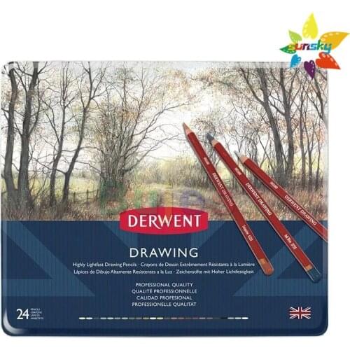 UK 6 12 24 color OEM derwent drawing pencil nature color painting pencil artist students art supplies sketch color pencil