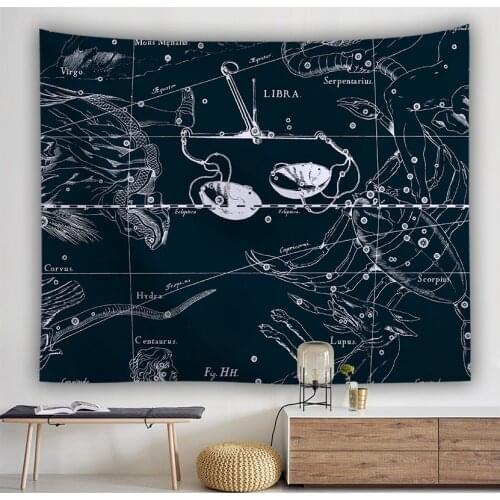 Vintage art star signs of the zodiac painting decorative art tapestry Wall Hanging home decor curtain cloth blanket paintings