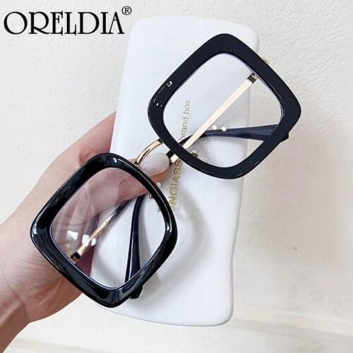Ladies Square Glasses Flat Glasses Alloy Black Green Square Glasses Frame Luxury Brand Transparent Elegant Ladies Glasses Hot