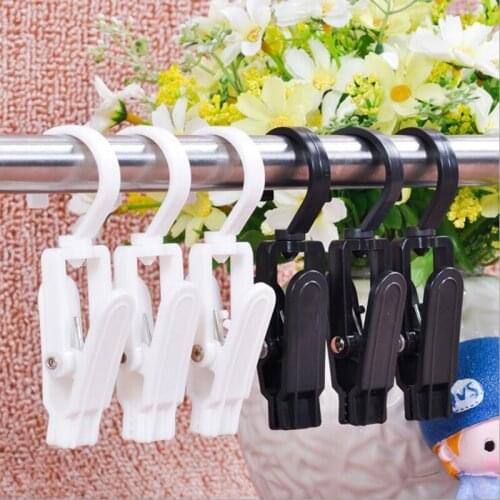 2Pcs Super Strong Plastic Travel Swivel Hanging Laundry Hooks Clip, Curtain Clips Clothes Pins, Clothes Hanger from Blowing Away