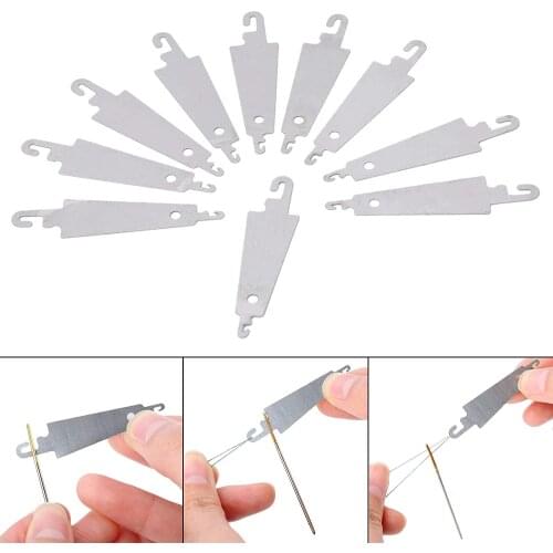 10pcs Needle Threader Stainless Steel Cross-Stitch Threading Hook Needle Threader Stitch DIY Tools Craft Accessories
