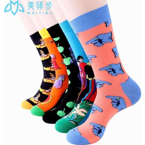 12 Pairs Per Set Autumn Winter Mens Socks Fashion Male Socks Cartoon Socks Men Wholesale