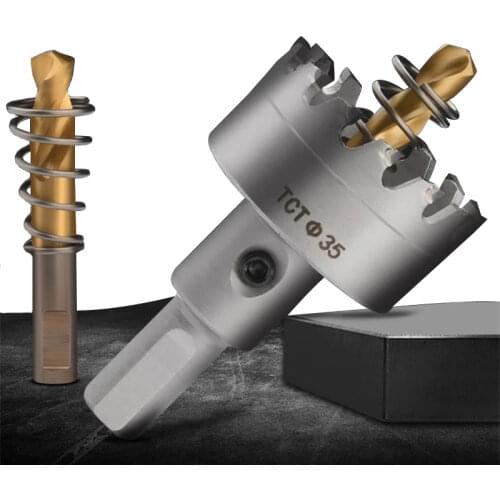 16-40mm Upgrade Alloy TCT Hole Saw Opener Drill Bits Cutter Puncher Super Hard Drilling For Stainless Steel Plate Iron Metal