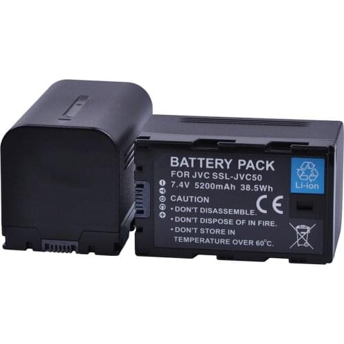 2x 5200mAh SSL-JVC50 SSL JVC50 Battery for JVC SSL-JVC70 GY-HMQ10, GY-LS300, GY-HM200, GY-HM200U, GY-HM250,GY-HM600,GY-HM600EC
