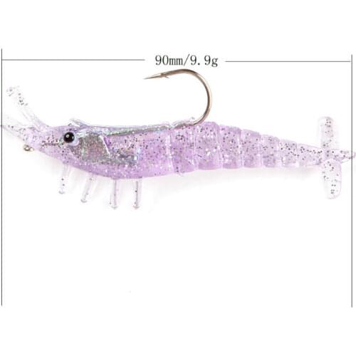 3PCS/lot Soft Shrimp Fishing Lures Artificial Shrimp Baits 10g Colors Soft Lure Bionic Bait With Lead Hook