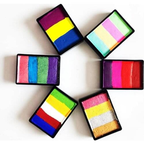 30g Face Painting UV Neon Rainbow Split Cake Water Based Non Toxic Suppies Private Label Professional