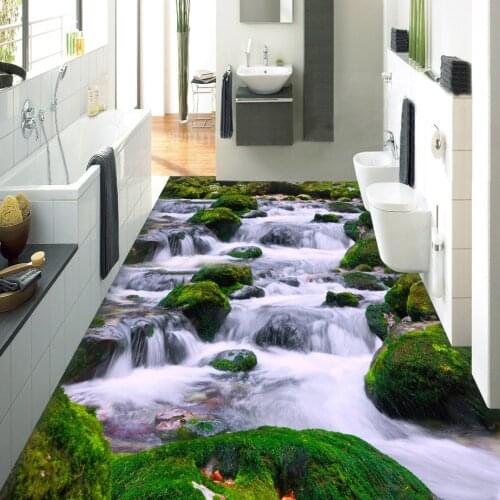 3D Floor Wallpaper Custom Any Size 3D Floor Painting Mural PVC Wear Non-slip Waterproof Thickened Self-adhesive Vinyl Wallpaper