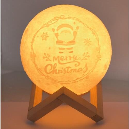 3D Printing Moon Lamp 15cm Night Light USB Charging and Touch Control Brightness 3D Printed Lunar Lamp for kids Christmas gift