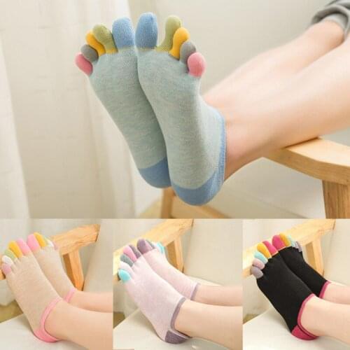 4Pieces=2 Pairs/Set Fashion Women Five Finger Toe Socks Colorful Funny Sock Comfortable TJ3092