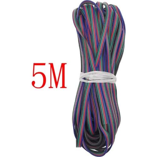 5 Meters Length 4 Color 22AWG LED Extension Wire Cable Connector for 5050 3528 Light Strip Connecting