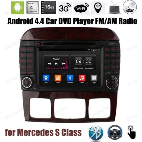 Android4.4 7 inch Car DVD for Mercedes S Class FM AM radio Support BT GPS 3G WiFi TPMS DVR DTV mirror link Quad Core stereo