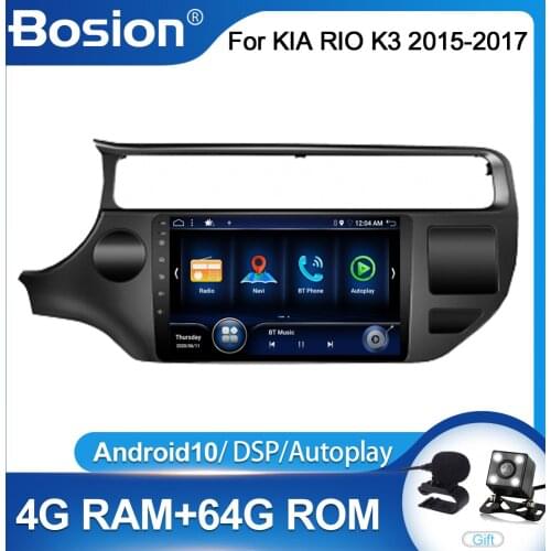 Bosion Android 10 4G WIFI Car Radio for Kia RIO 4 K3 2015 2016 2017 Multimedia Video Player 2 Din GPS Navigation DVD Head Unit