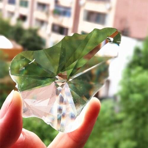 Free Rings) 50pcs/lot 50mm Clear Christmas Tree Shape Chandelier Crystal Parts, Suncatcher Prism Hanging Pendants Decoration