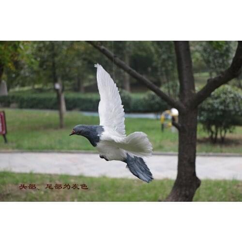 Big simulation wings pigeons toy simulation gray head&tail dove doll gift about 38x26cm 0829