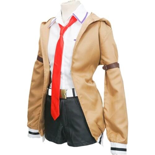 Brdwn Steins Gate0 Womens Makise Kurisu Christina The zombie Cosplay Costume Uniform Suit