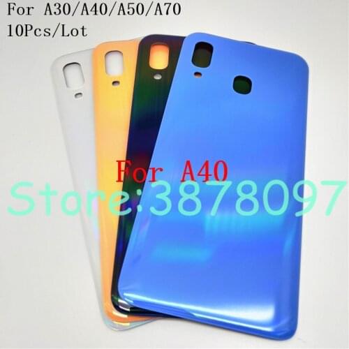 10Pcs/Lot New Housing Battery Back Cover For Samsung Galaxy A30 A40 A50 A70 Battery Door Back Cover With Stickers +Logo