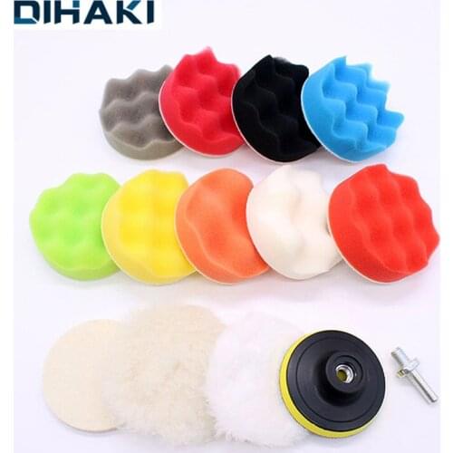 14Pcs Car Polishing Waxing Sponge Wheel Polishing Disc Kit Set 3inch M10 Sponge Disc Pad For Car Polisher Polishing Buffing Auto