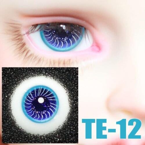 G10-158 children toy bjd sd 1/3 dolls props Accessoriess eyesball 14.16.18mm Layered patterned blue glass eyes with box 1 pair