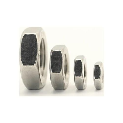 4/50pcs 304 Stainless Steel Hex Hexagon Thin Nut Jam Nut for M3 M4 M5 M6 M8 M10 M12 M14 M16 M18 M20 M24 M30 screw bolt