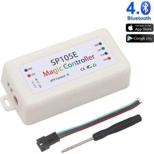 DC5-24V SP105E Magic Controller 2048 Pixels Bluetooth RGB Controller For WS2811 WS2812B SK6812 LED Strip IOS/Android APP Control