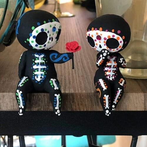 Craft Ornament Lovely Shape Collectible Micro Landscape Sugar Skull Doll Mold for Gift