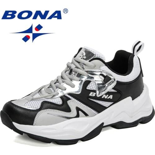 BONA 2021 New Designers Running Shoes Men Sports Shoes Comfortable Thick Soles Sneakers Man Walking Jogging Footwear Mansculino