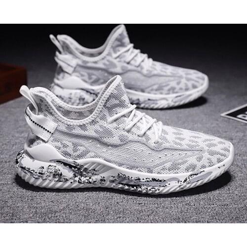 350v2 sports shoes mens tide brand trend air cushion elastic bottom lace up breathable mesh sneakers coconut Free shipping