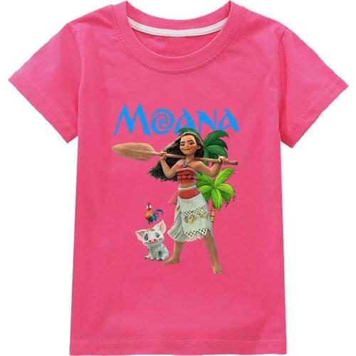 2021 New Vaiana Summer Boys Cotton T-shirt Girls T Shirt moana Children Tshirt Kids Tops Cartoon Graphic Tees