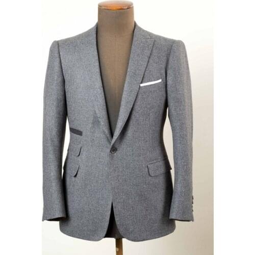 Mens Suit Jacket Winter Warm Woolen Formal Casual Solid Skinny Party Evening Wedding Male Groomsman Wear Top Outfit