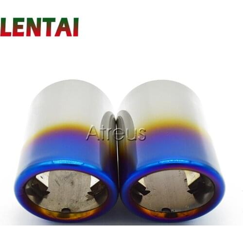 LENTAI 2pcs Car Styling For Audi Q3 2.0T Stainless Steel Car Exhaust Pipe Cover Tip Muffler Silencer Decorate Accessories