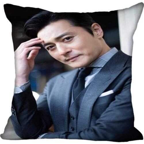 Custom Kpop Jang Dong Gun Printed Square silk Pillowcases 40x40cm,35x35cm One Side Satin Pillowcase Custom Logo