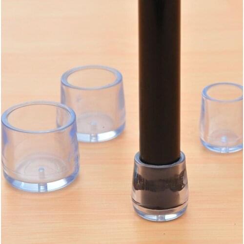 New 8pcs Transparent PVC Round Chair Leg Caps Feet Pads Furniture Table Covers Wood Floor Protectors