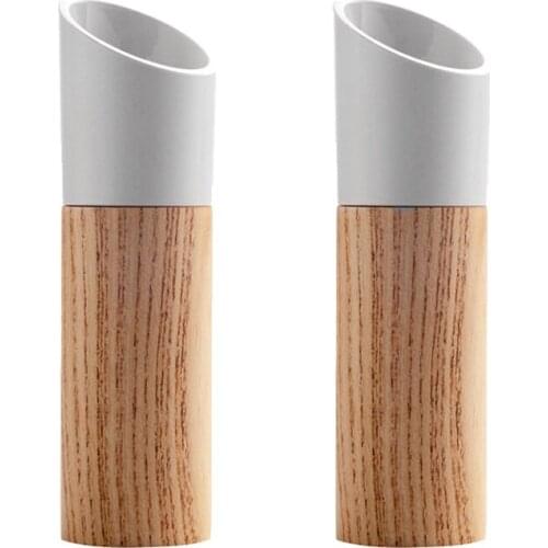New Wooden Salt and Pepper Spice Nuts Mills Manual Seasoning Grinder Bottle Cooking Home Kitchen BBQ Tools,White,2 Pack
