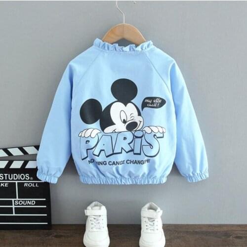 Autumn Kids Clothes Cartoon Mickey Mouse Printed Toddler Girls Jacket Coats Spring Teenagers Children Boys Windbreaker