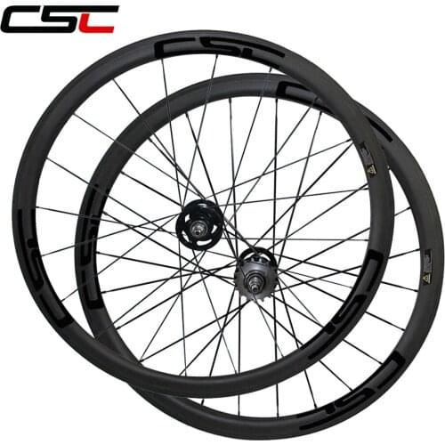 CSC 700C full carbon fixed gear bicycle wheelset 38mm Clincher carbon Track bike wheels sapim pillar spokes