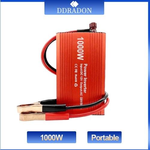 DDRADON 1000W DC 12V to AC 220V Portable Car Power Inverter Charger Converter Adapter Universal EU Socket Auto accessories