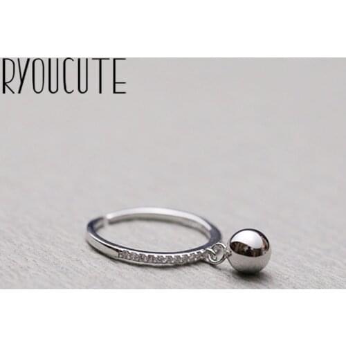 Simple Style Silver Color Ball Rings for Women Men Jewelry Big Open Rings bague femme
