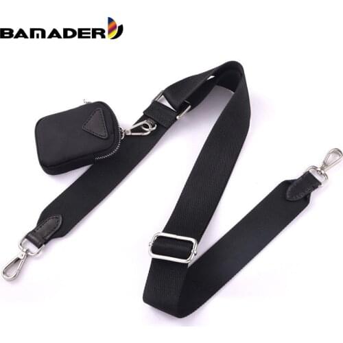 BAMADER Luxury Women Bag Strap Fashion Brand Canvas Webbing Adjustable Shoulder Bag Strap Plus Coin Purse Replacement Bag Strap